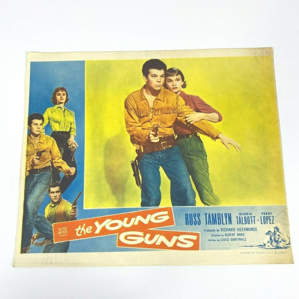 Set of 8 The Young Guns 1956 Original Lobby Cards Movie Posters Russ Tamblyn VTG